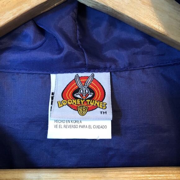Vintage Tweety Bird Jacket Loony Tunes Navy Blue Windbreaker Oversized Small - Picture 2 of 7